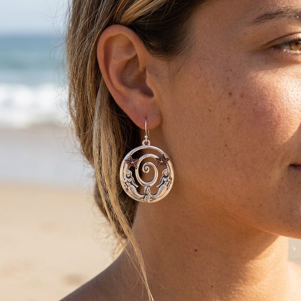 Earrings Charming Mermaid Silvertone